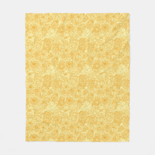Summer floral pattern in warm colours fleece blanket