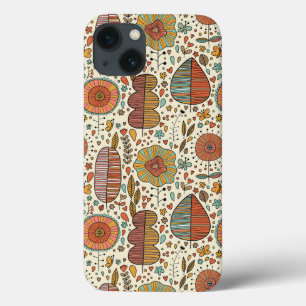 Summer floral pattern made of leaves iPhone 13 case