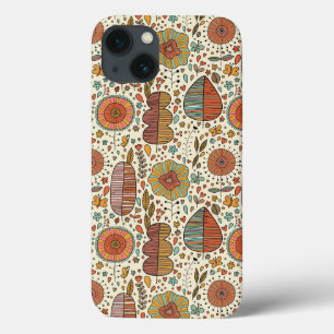 Summer floral pattern made of leaves iPhone 13 case