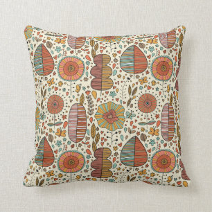 Summer floral pattern made of leaves cushion