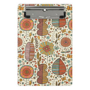 Summer floral pattern made of leaves mini clipboard