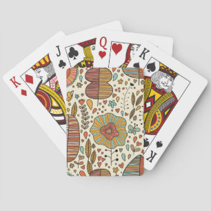 Summer floral pattern made of leaves playing cards