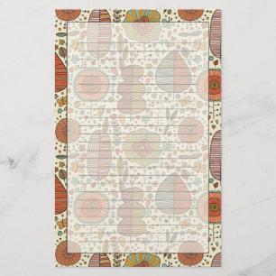 Summer floral pattern made of leaves stationery