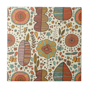 Summer floral pattern made of leaves tile