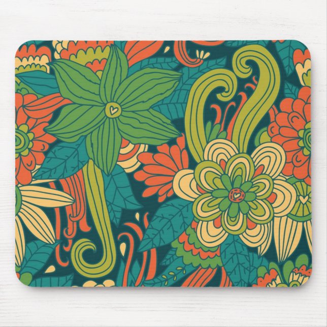 Summer floral pattern mouse mat (Front)