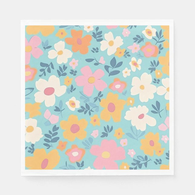 Summer Floral Pattern Napkin (Front)