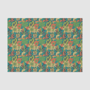 Summer floral pattern tissue paper
