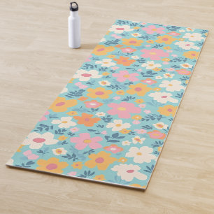 Summer Floral Print Yoga Mat