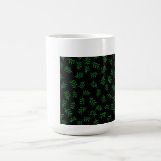 Summer Floral Texture Isolated on Black Background Coffee Mug