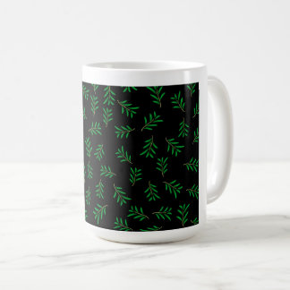 Summer Floral Texture Isolated on Black Background Coffee Mug