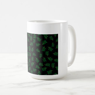 Summer Floral Texture Isolated on Black Background Coffee Mug