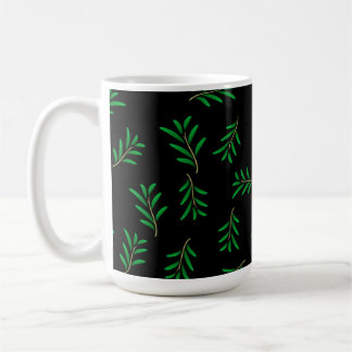 Summer Floral Texture Isolated on Black Background Coffee Mug