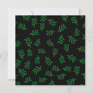 Summer Floral Texture Isolated on Black Background Holiday Card