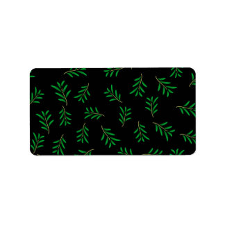 Summer Floral Texture Isolated on Black Background Label
