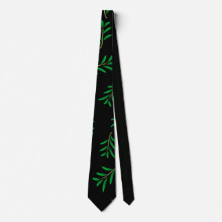 Summer Floral Texture Isolated on Black Background Tie