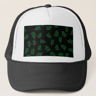 Summer Floral Texture Isolated on Black Background Trucker Hat