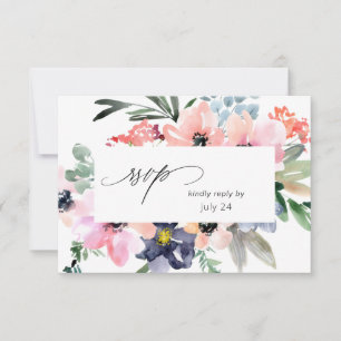 Summer Floral w Meal RSVP Card