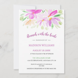 Summer Floral Watercolor Art Invitation
