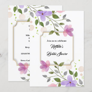 Summer floral watercolor bridal shower celebration invitation