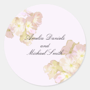 Summer Floral Wedding Classic Round Sticker