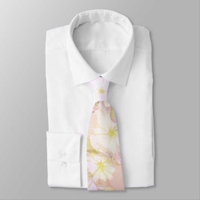 Summer Floral Wedding Tie (Tied)