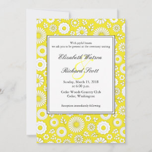 Summer floral yellow wedding invitation