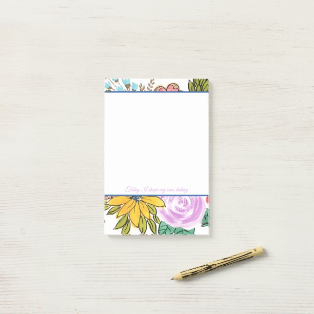 Summer Florals Colourful Personalised Notes (On Desk)