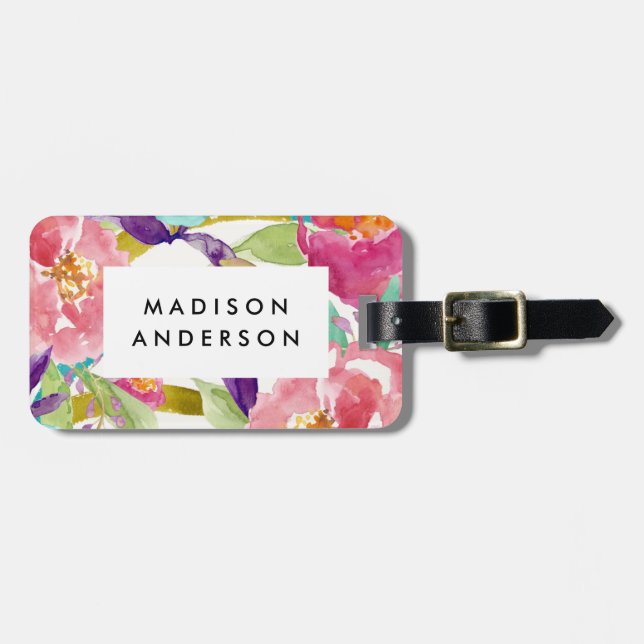 Summer Florals Luggage Tag (Front Horizontal)