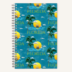 Summer Florida Sailboat Sunset Beach Coastal Notebook