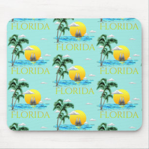 Summer Florida Sailboat Sunset Coastal Beach Mouse Mat