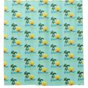 Summer Florida Sailboat Sunset Coastal Beach Shower Curtain