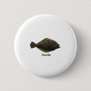 Summer Flounder (titled) 6 Cm Round Badge