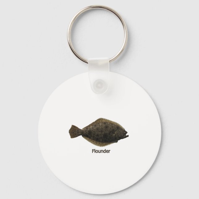 Summer Flounder (titled) Key Ring (Front)