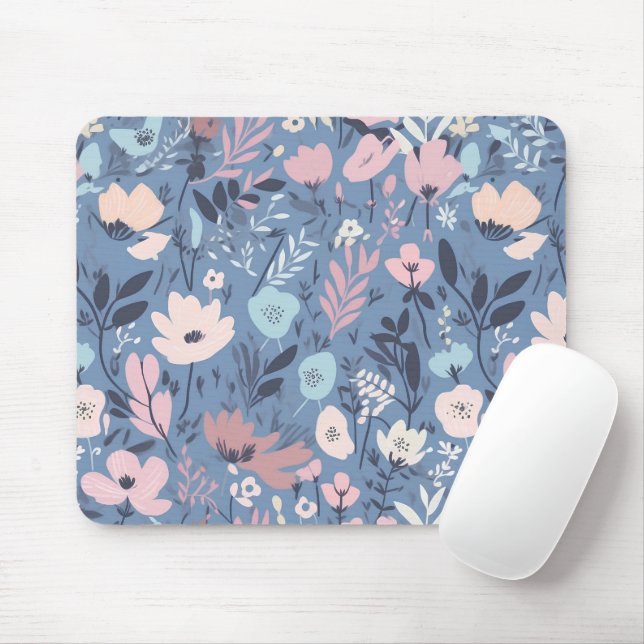 Summer Flower Abstract Mouse Mat (With Mouse)
