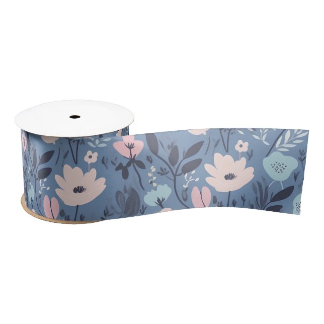 Summer Flower Abstract Satin Ribbon (Spool)