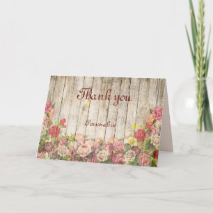 Summer Flower Bouquet Wood Fence - Personalise Card