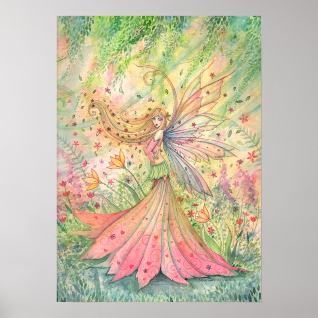 Summer Flower Faerie Art Poster (Front)