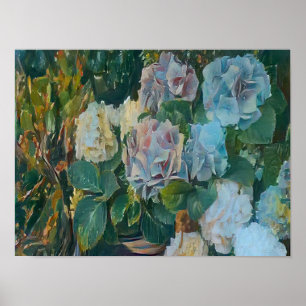 Summer flower painting poster