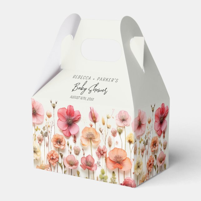 Summer Flowers Baby Shower Favour Box (Front Side)