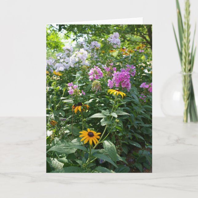 Summer Flowers Blank Greeting Card (Front)