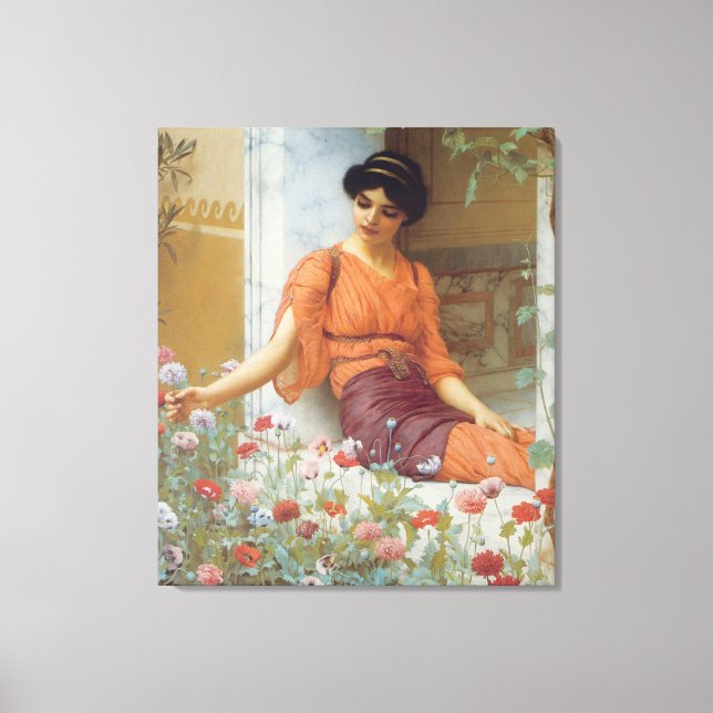 Summer Flowers by John William Godward  Wrapped Ca Canvas Print (Front)