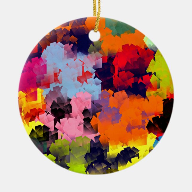 SUMMER FLOWERS CERAMIC TREE DECORATION (Front)