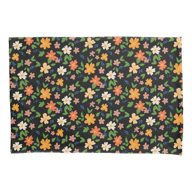 Summer flowers colourful pillowcase (Front-Left)