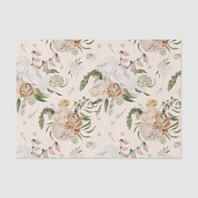 Summer Flowers Custom Colour Tissue Paper (Front)