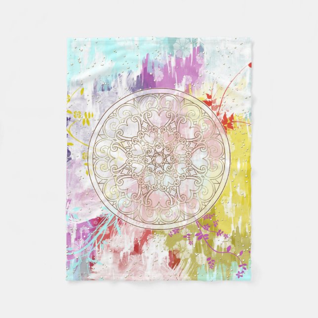 Summer Flowers Fleece Blanket (Front)