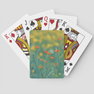 Summer Flowers (Floral Field) (Red Flowers) Playing Cards