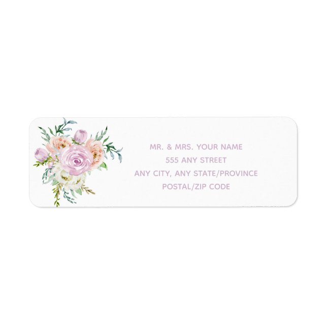 Summer Flowers Floral Return Address Label (Front)