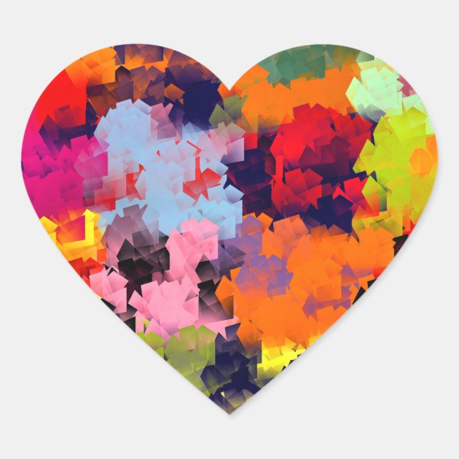 SUMMER FLOWERS HEART STICKER (Front)