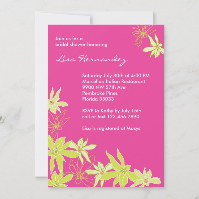 Summer Flowers Invitation (Front)
