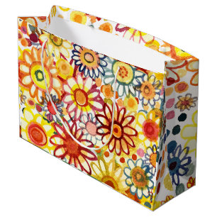 Summer flowers large gift bag